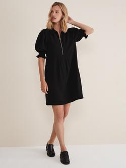 Phase Eight Candice Zip Neck Shirt Dress - view 2, Black