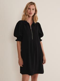 Phase Eight Candice Zip Neck Shirt Dress, Black