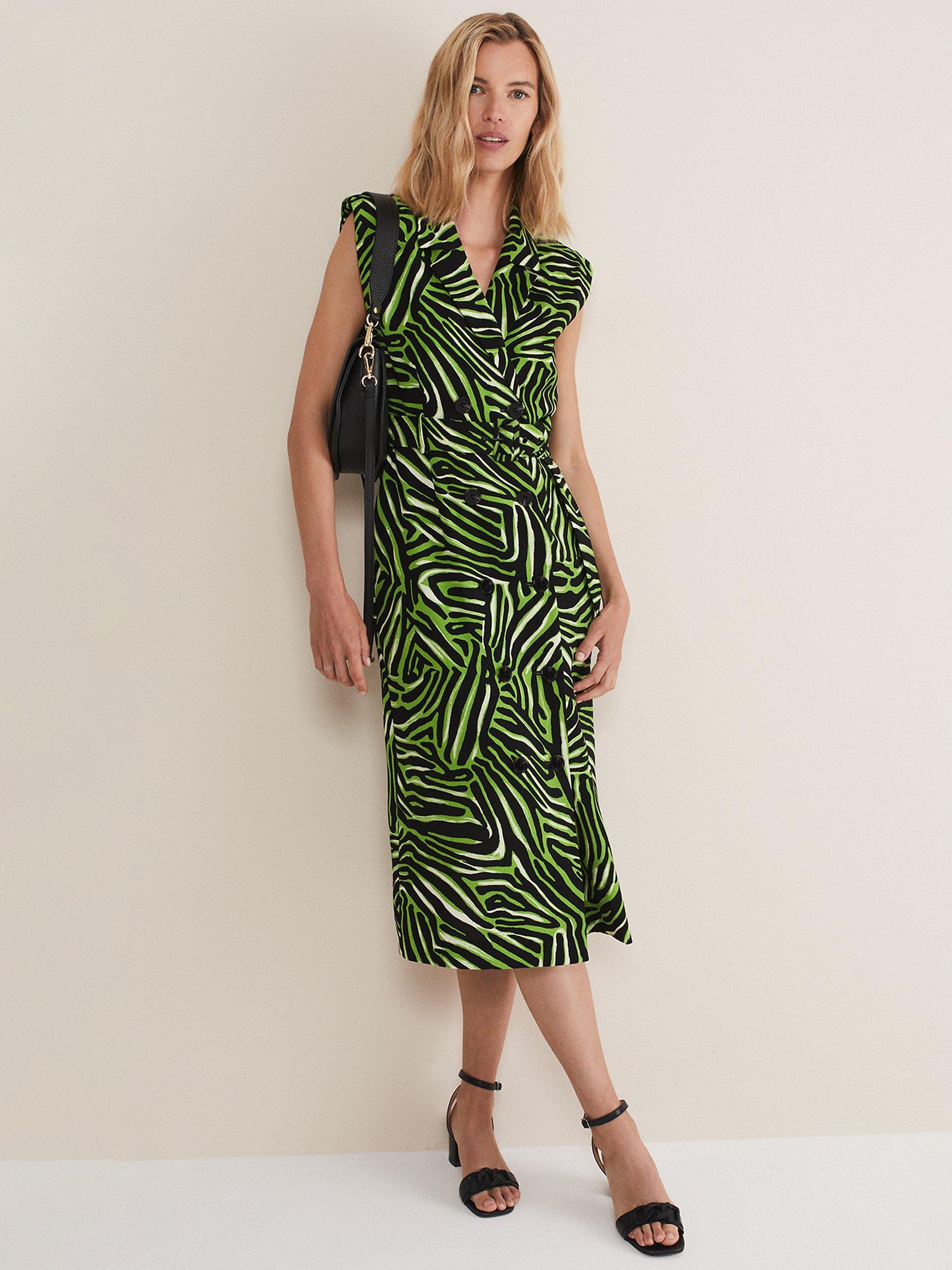 Phase Eight Trinny Zebra Trench Midi Dress, Multi