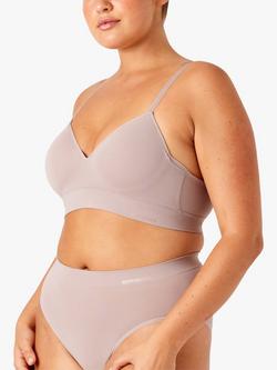 Ambra Longline Padded Bra - view 2, Mushroom