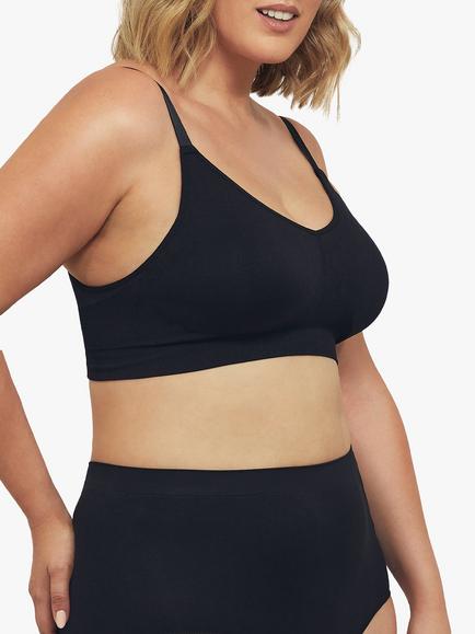 Ambra Curvesque Non Wired Padded Adjustable Seamfree Support Bra - view 2, Black