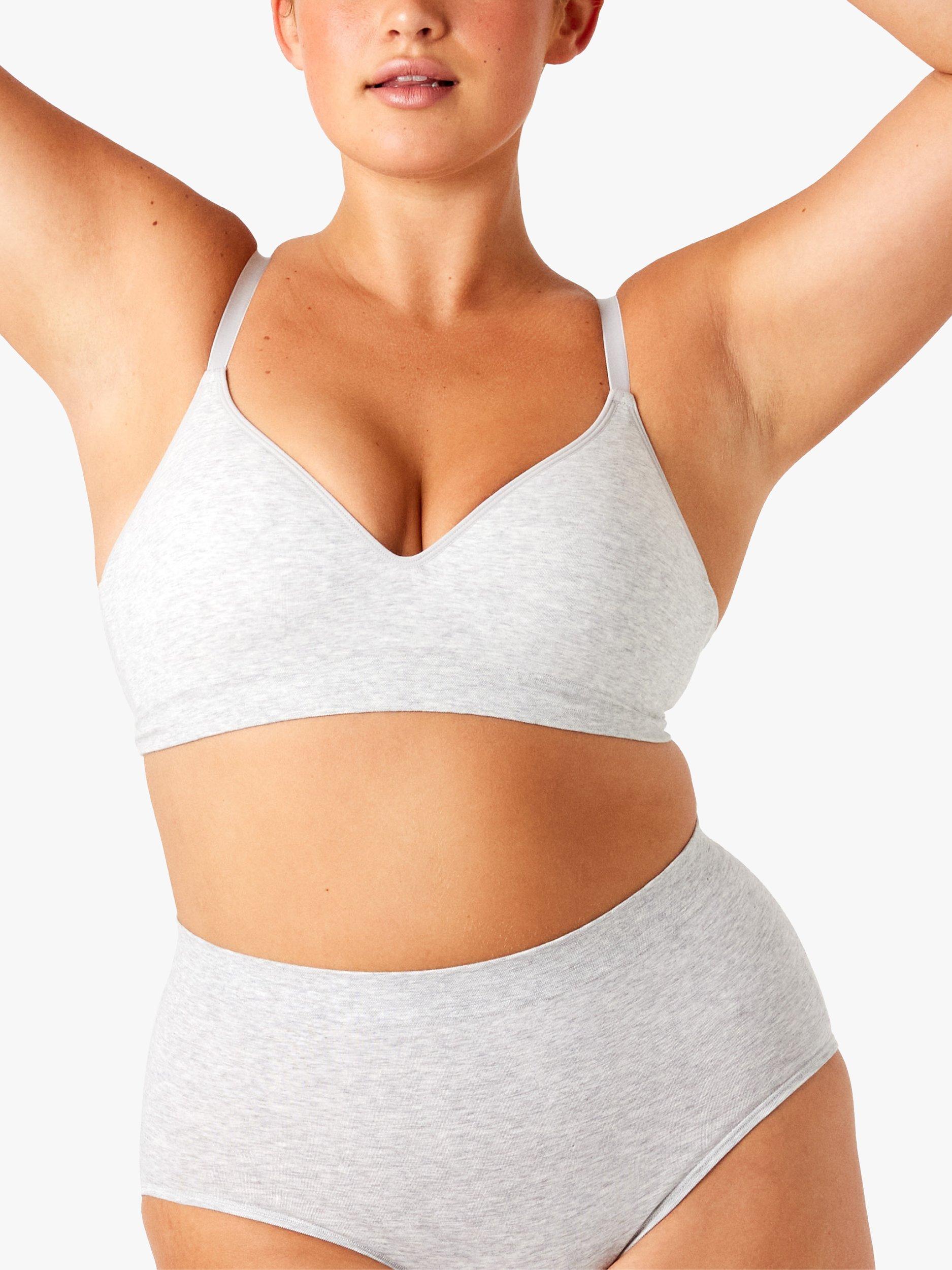 Ambra Organic Cotton Wire Free Bra Grey Marl