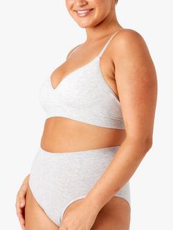 Ambra Organic Cotton Wire Free Bra, Grey Marl - view 2, Grey Marl