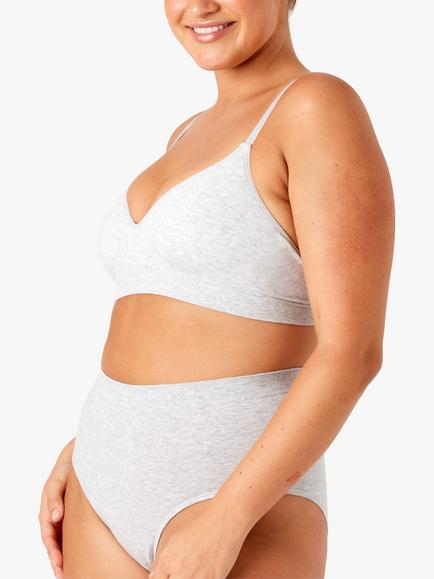 Ambra Non Wired Seamfree Bra, Grey Marl - view 2, Grey Marl