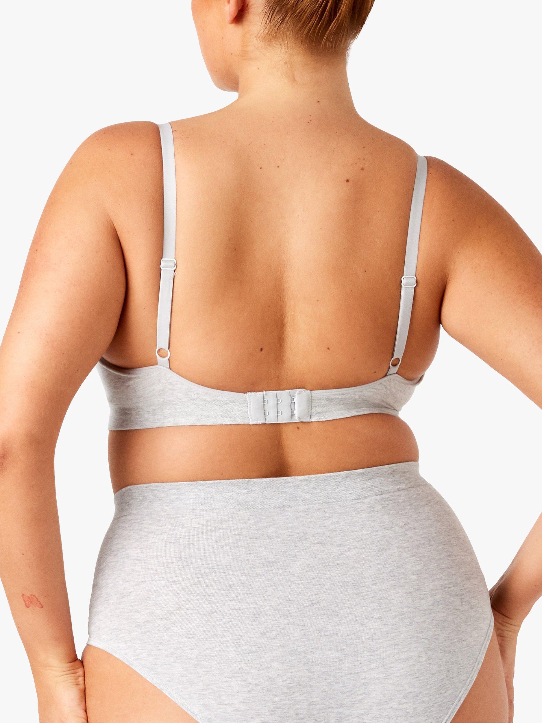 Product image 3 of 3, which shows Ambra Organic Cotton Wire Free Bra, Grey Marl, 8-10