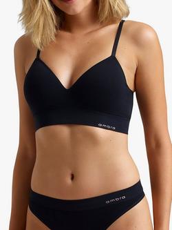 Ambra Longline Padded Bra, Black