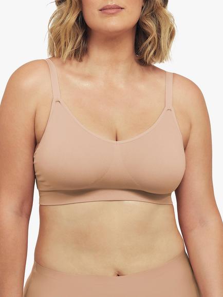 Ambra Curvesque Non Wired Padded Adjustable Seamfree Support Bra, Nude