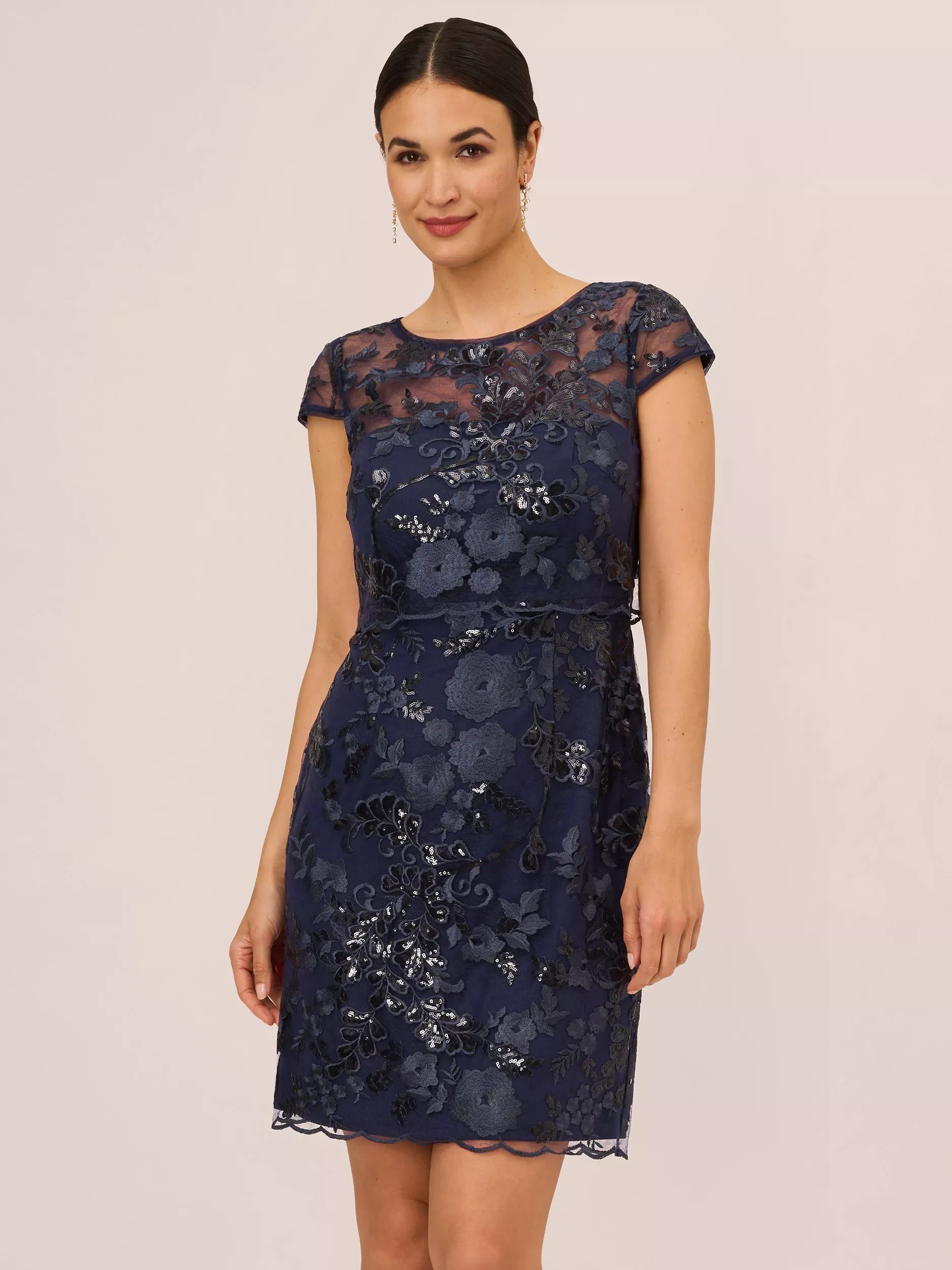 Adrianna papell popover embroidered dress best sale