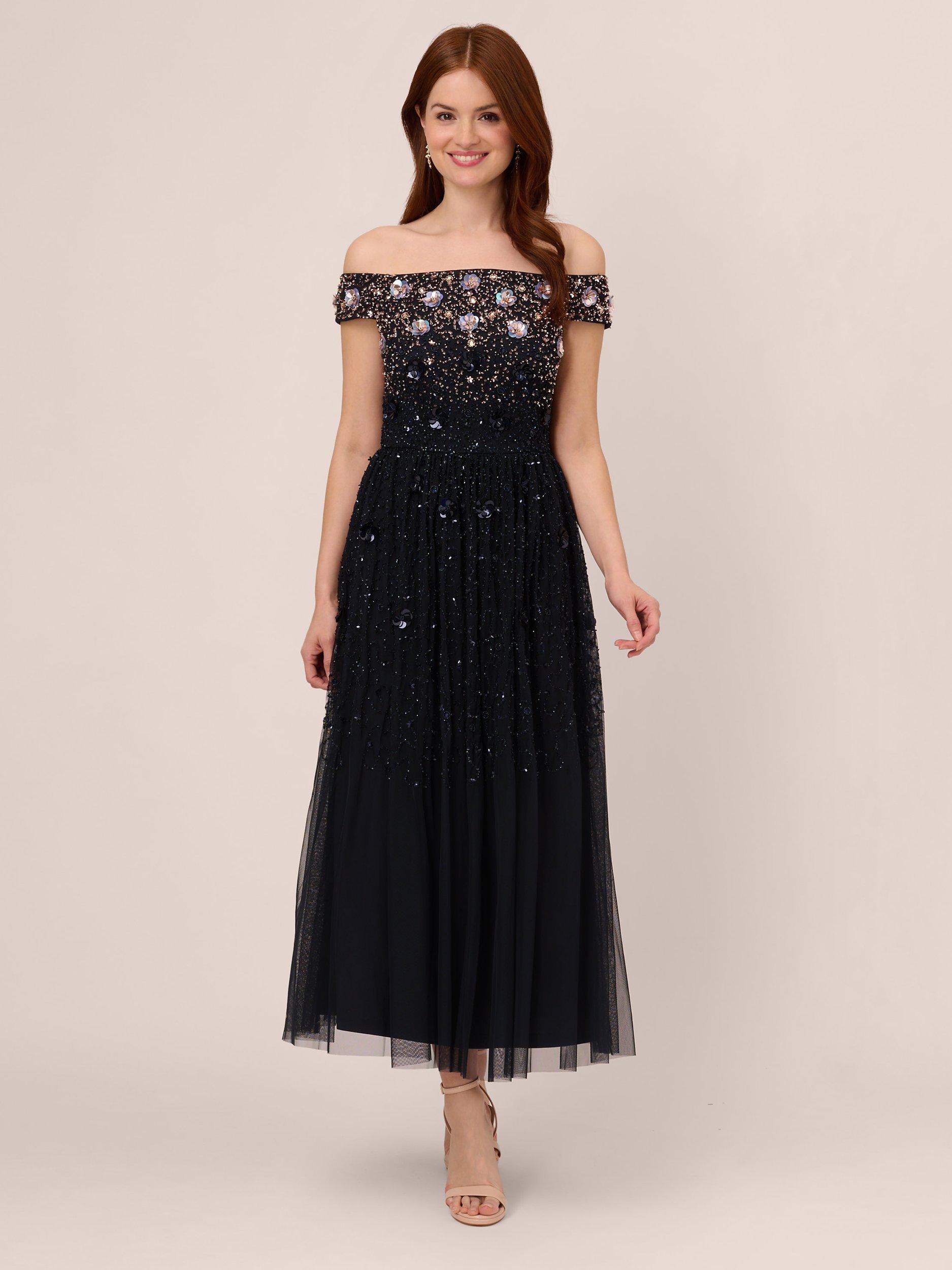 Adrianna papell navy sequin dress best sale