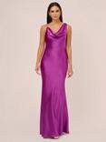 Adrianna Papell Aidan Satin Asymmetric Dress, Wild Orchid