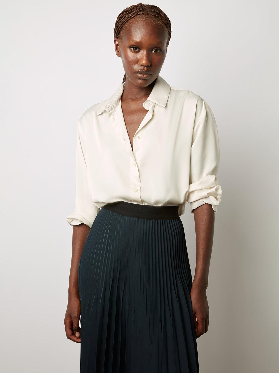Gerard Darel Cindy Satin Shirt, Ecru