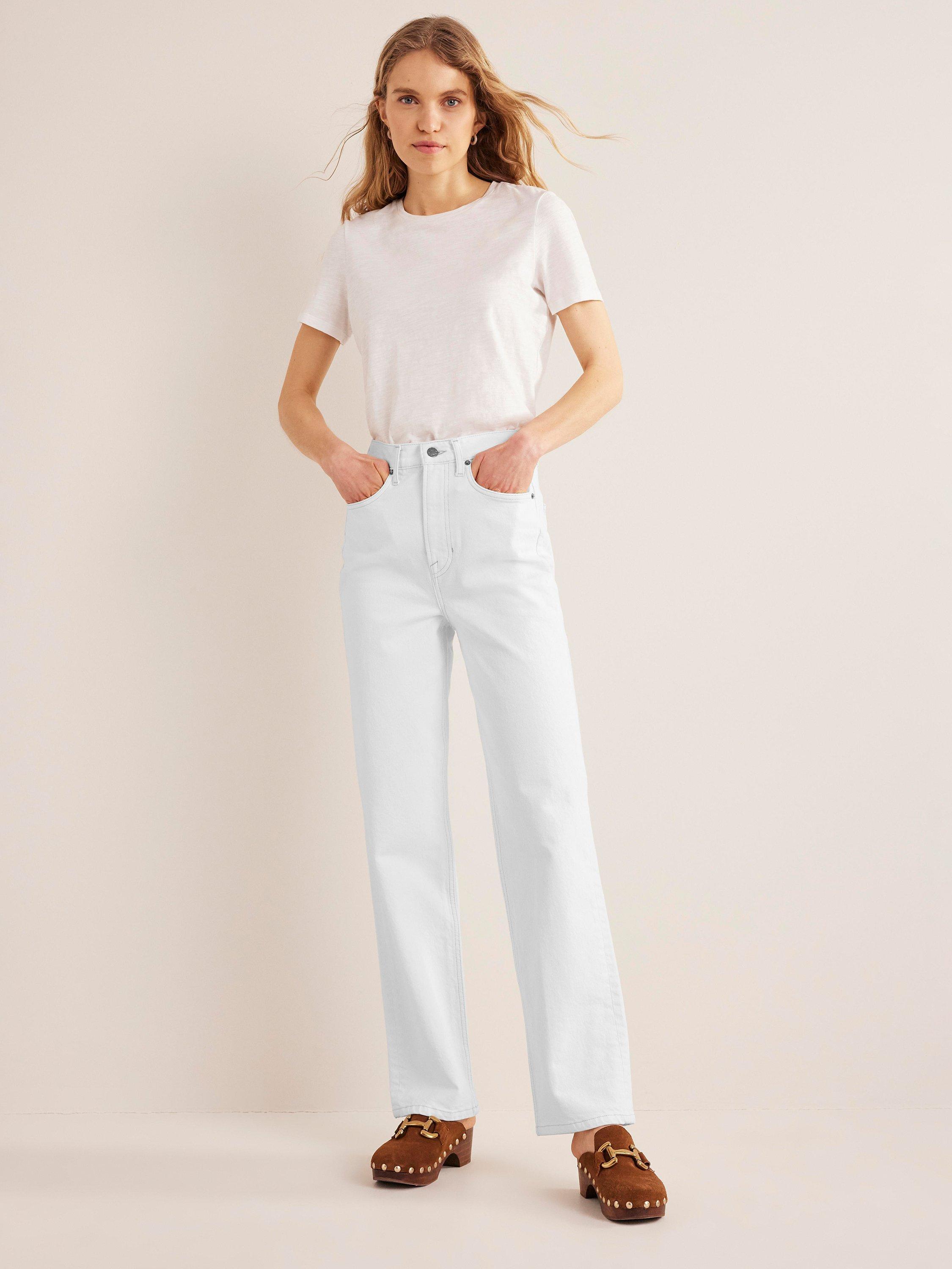 Boden High Rise Straight Leg Jeans, White
