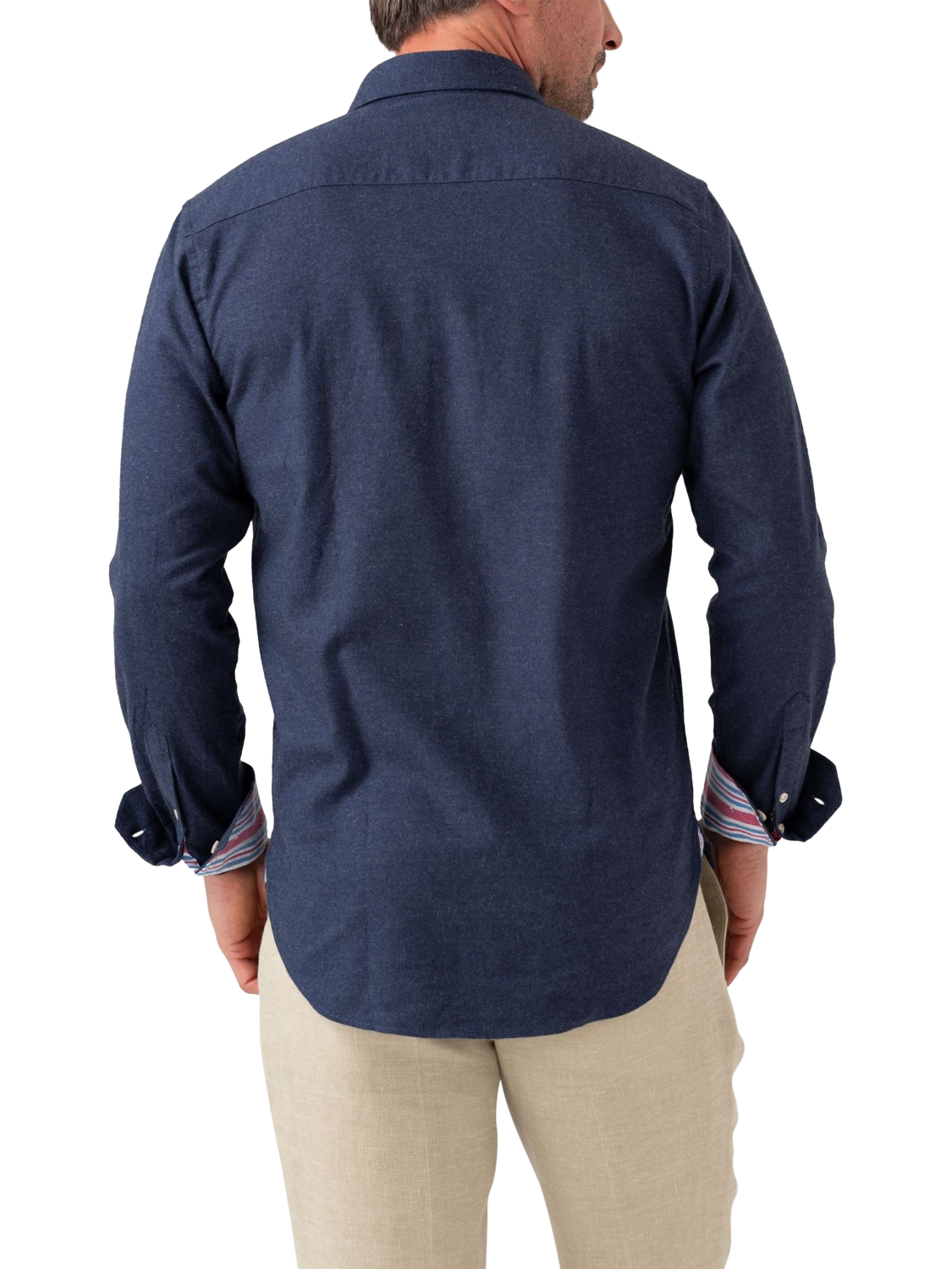 Product image 2 of 8, which shows KOY Luxury Cotton Cashmere Blend Shirt, Navy, S
