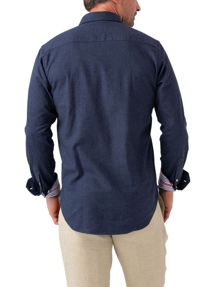 KOY Luxury Cotton Cashmere Blend Shirt - view 2, Blue Navy