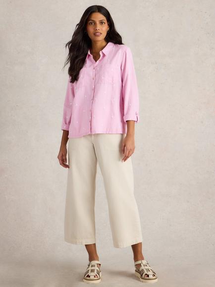 White Stuff Sophie Organic Cotton Shirt, Pink