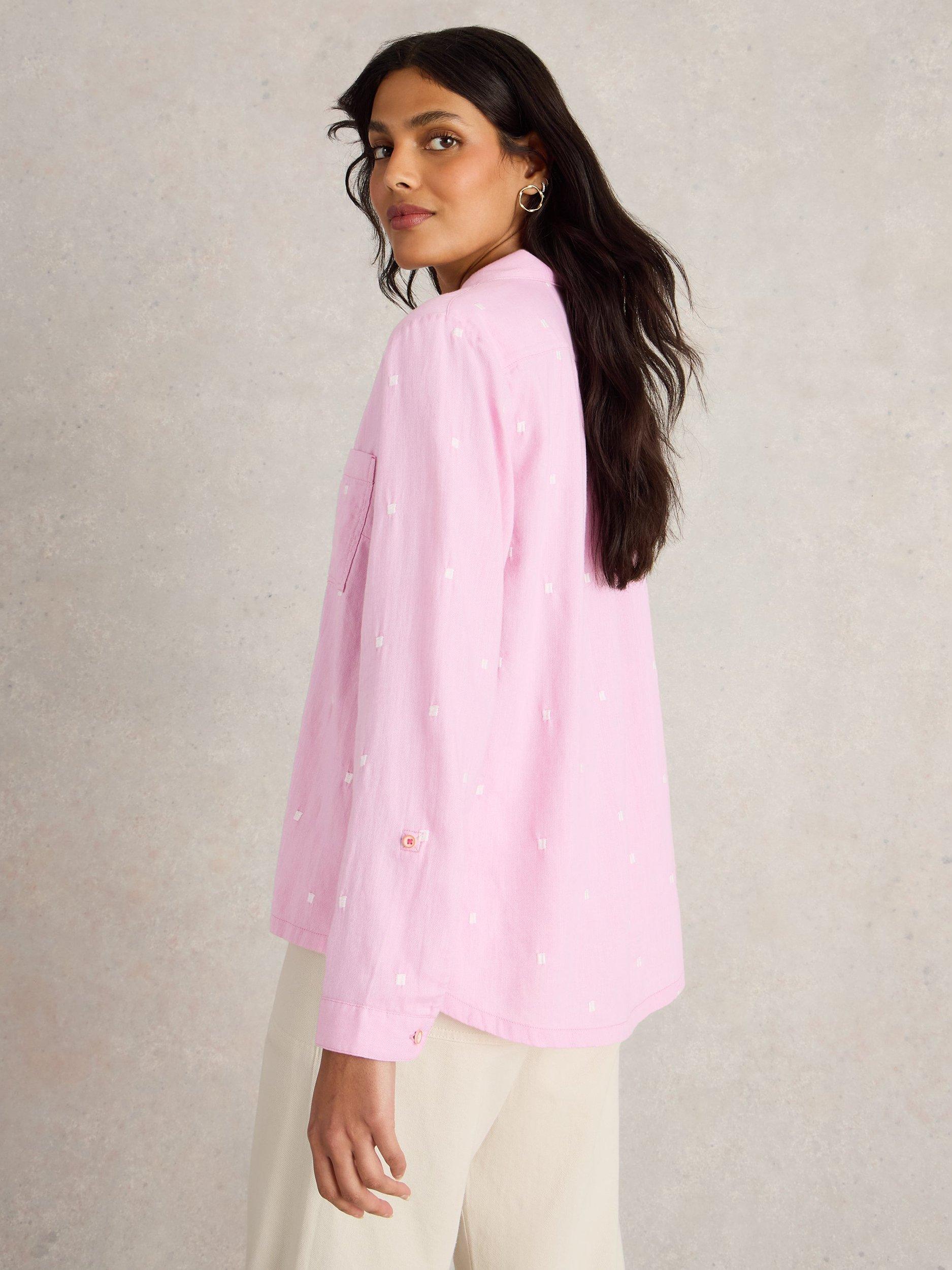 Product image 2 of 7, which shows White Stuff Sophie Organic Cotton Shirt, Pink, 6