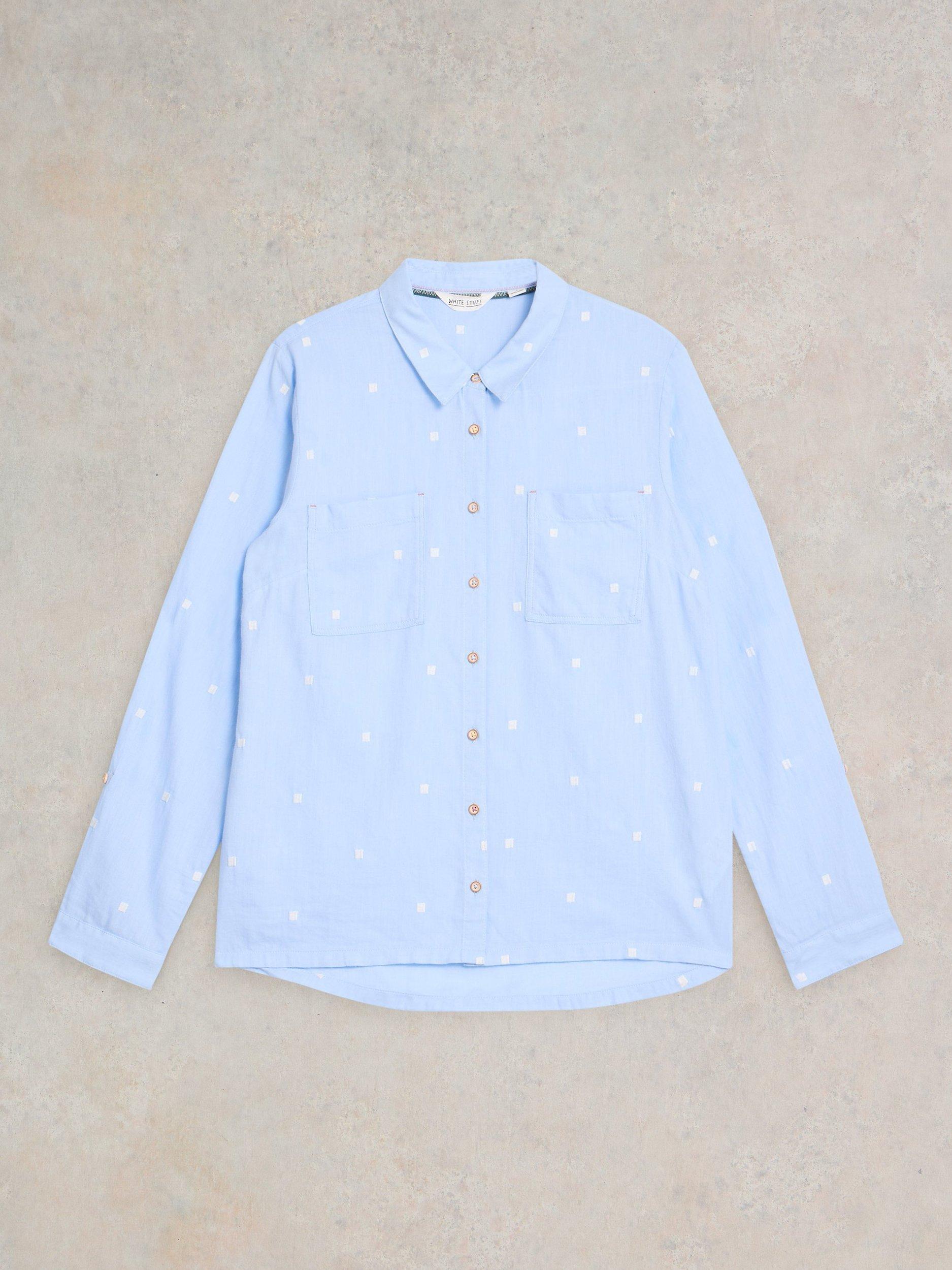 Product image 3 of 3, which shows White Stuff Sophie Organic Cotton Shirt, Blue, 6