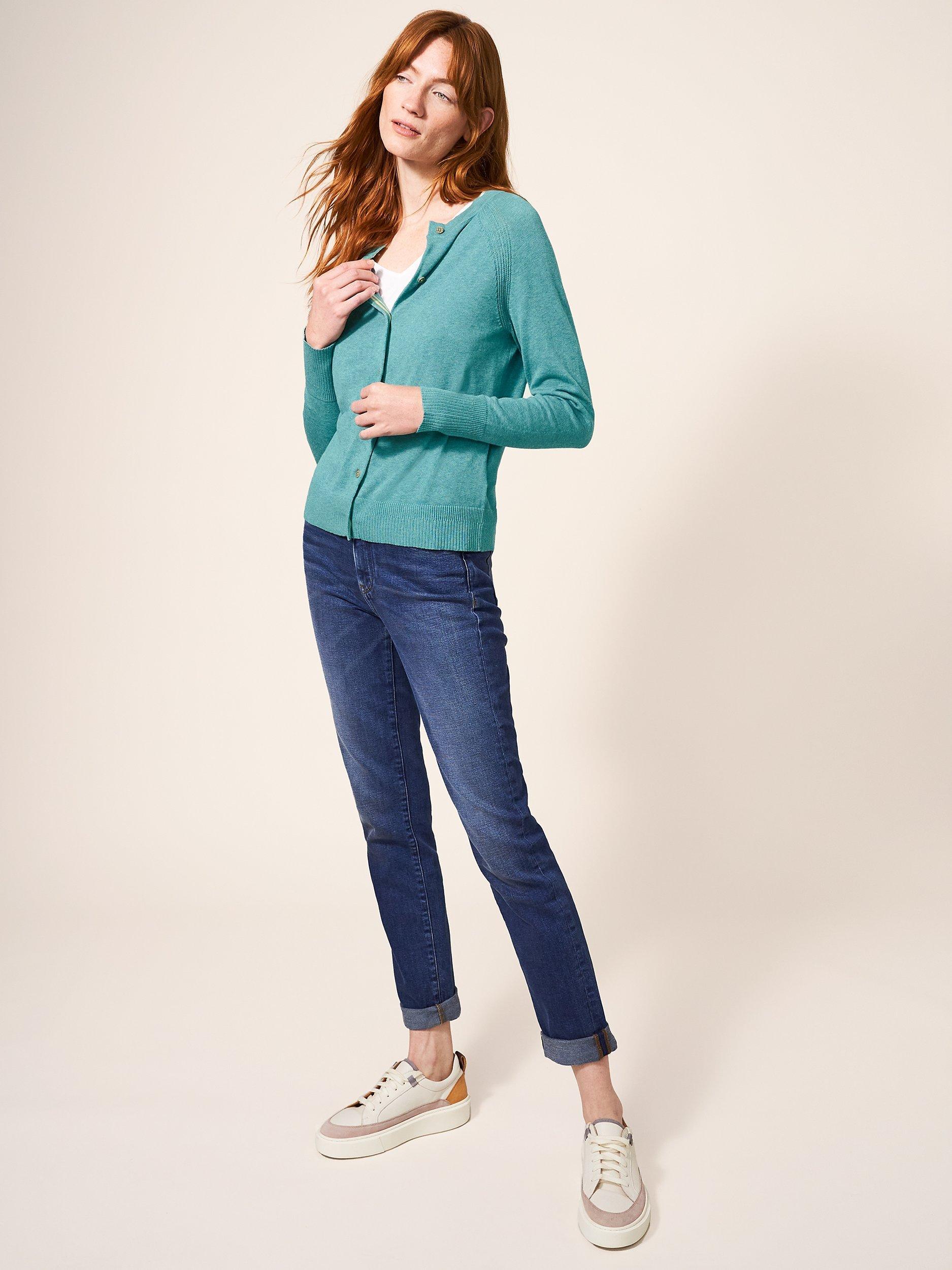 White Stuff Lulu Organic Cotton Cardigan, Mid Teal