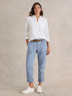 White Stuff Sophie Embroidered Organic Cotton Shirt, Pale Ivory, Pale Ivory