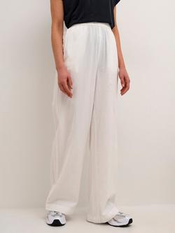 KAFFE Naya Wide Cotton Trousers, Chalk, Chalk