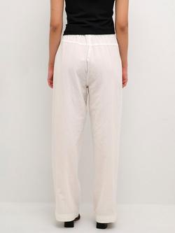 KAFFE Naya Wide Cotton Trousers, Chalk - view 2, Chalk