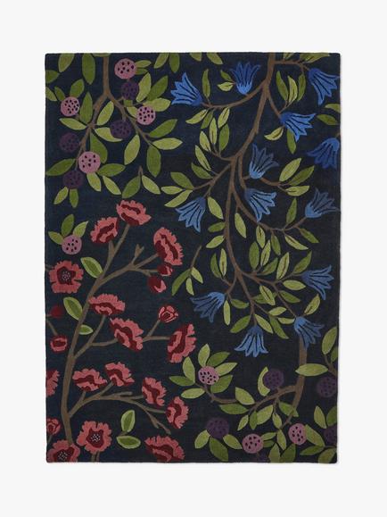 Sanderson Foraging Wool Rug, Indigo, Indigo
