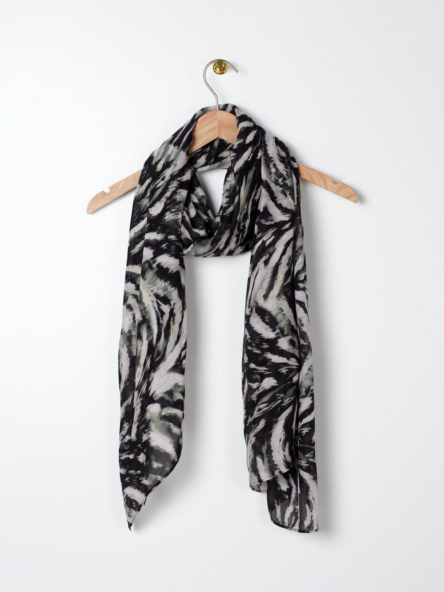 Mint Velvet Brooke Abstract Animal Print Scarf, Green/Multi
