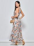 Jolie Moi Floral Asymmetric Maxi Dress, Multi