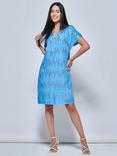 Jolie Moi Abstract Print Tunic Dress, Blue