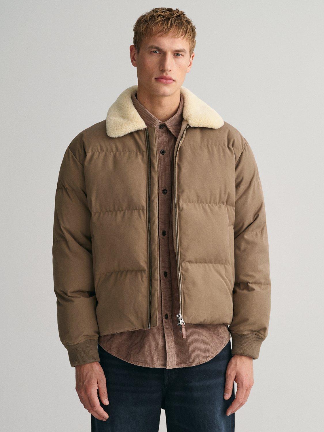 GANT Padded Flanner Puffer Jacket, Desert Brown