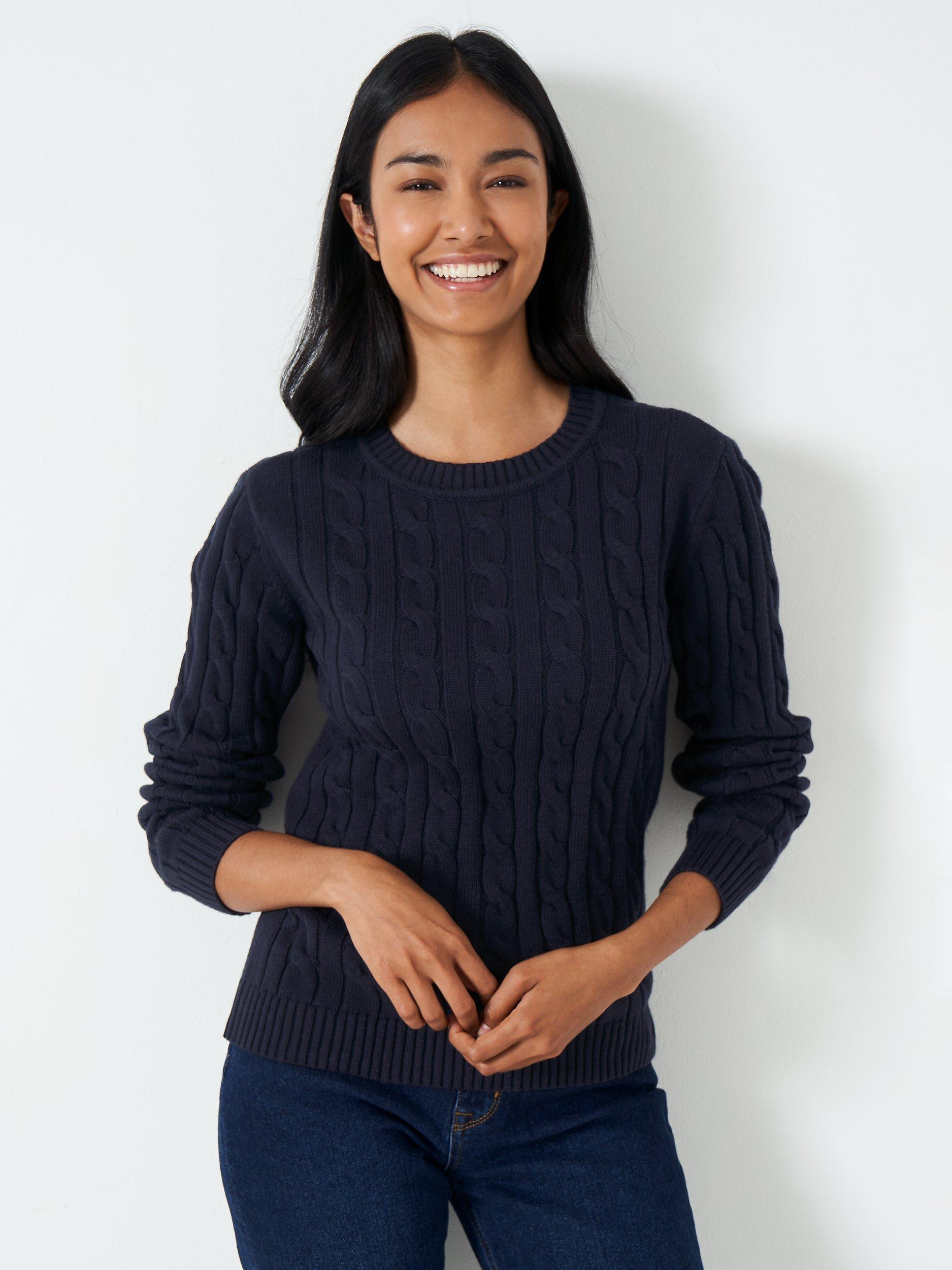 Crew Clothing Heritage Cashmere Blend Cable Knit Jumper