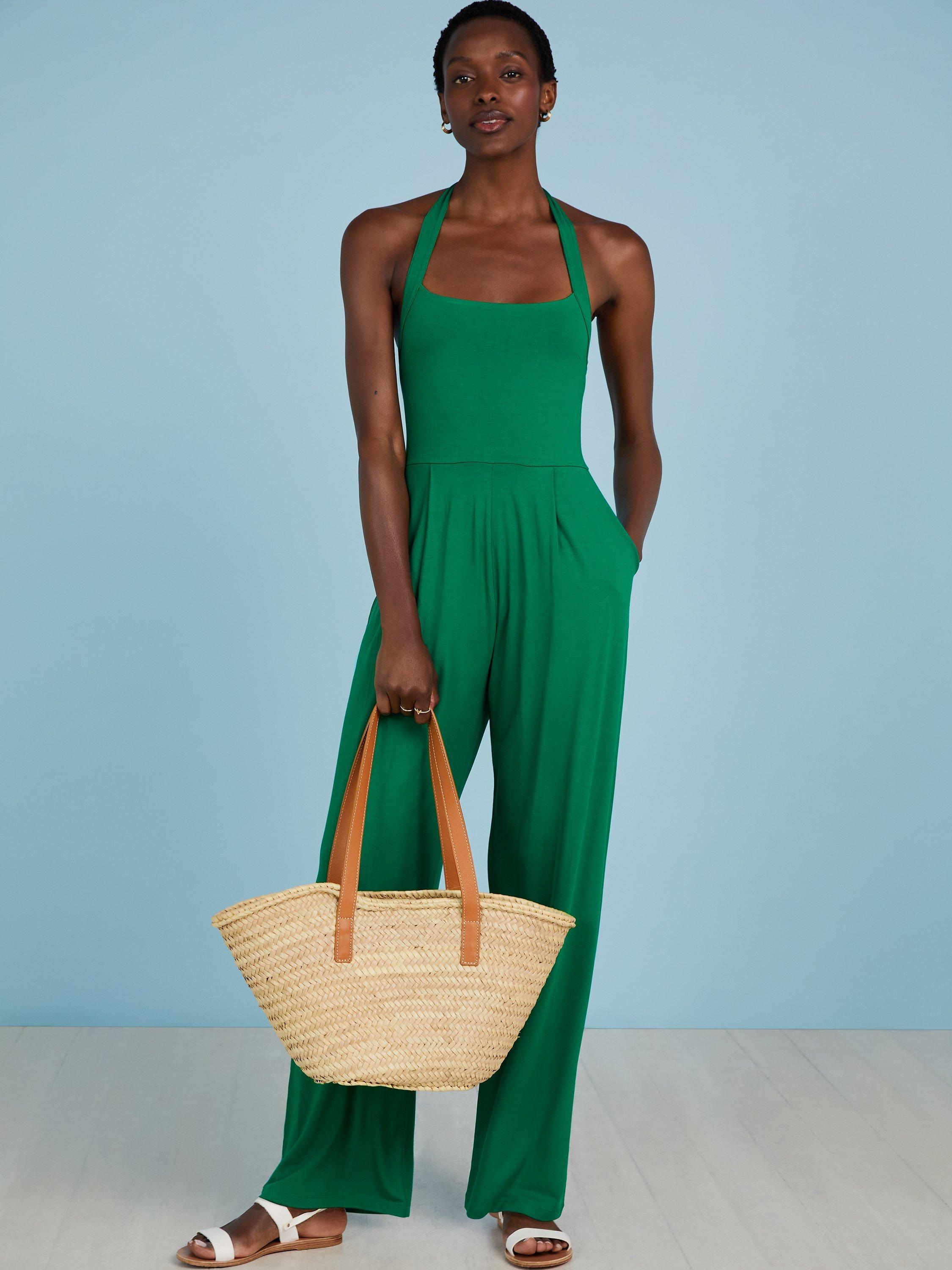 Baukjen Milena Halterneck Jumpsuit, Emerald Green