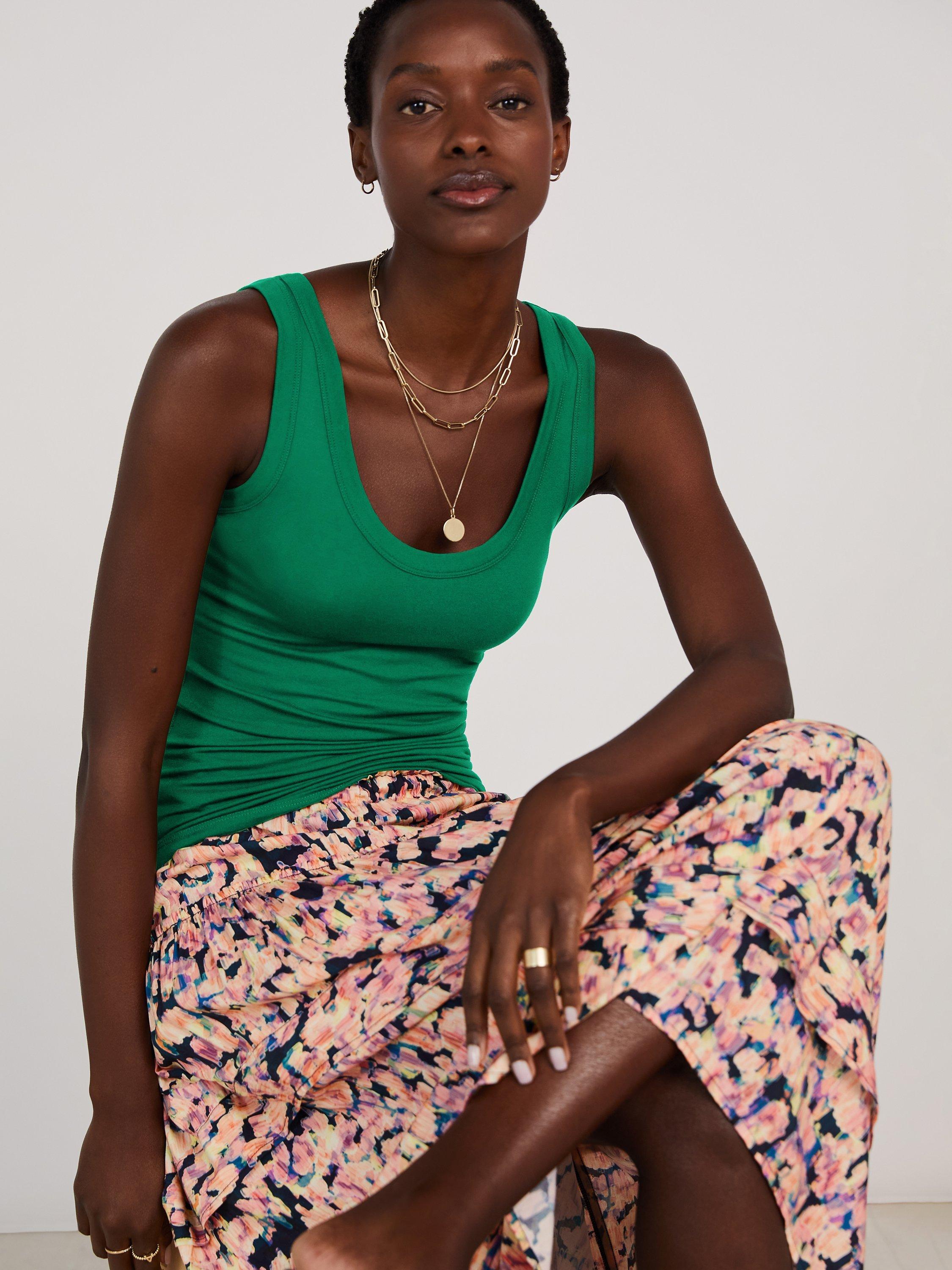 Baukjen Brenna Scoop Neck Top, Emerald Green