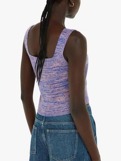 Whistles Space Dye Knitted Tank Top, Blue/Multi - view 2, Blue/Multi