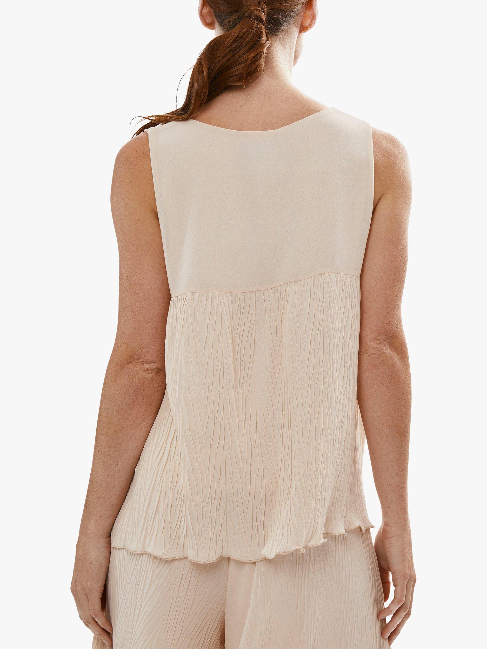 Product image 2 of 6, which shows James Lakeland Pleated Sleeveless Top, Beige, 8