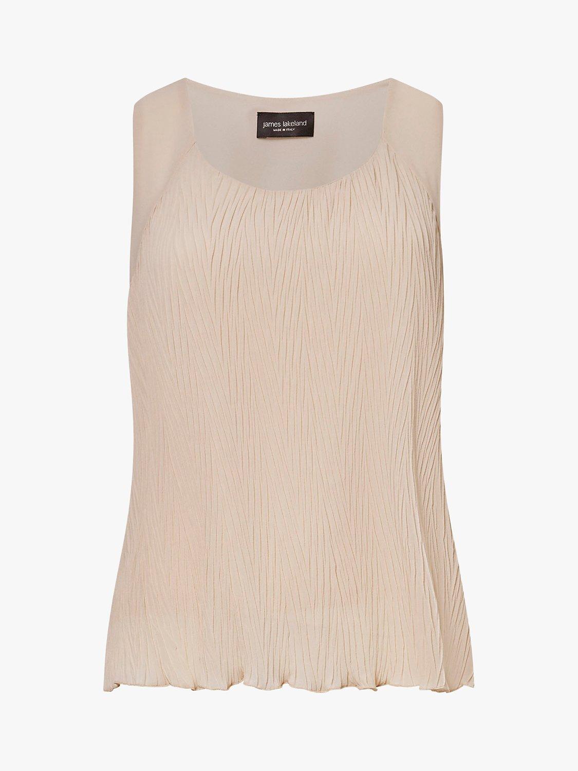 Product image 6 of 6, which shows James Lakeland Pleated Sleeveless Top, Beige, 8