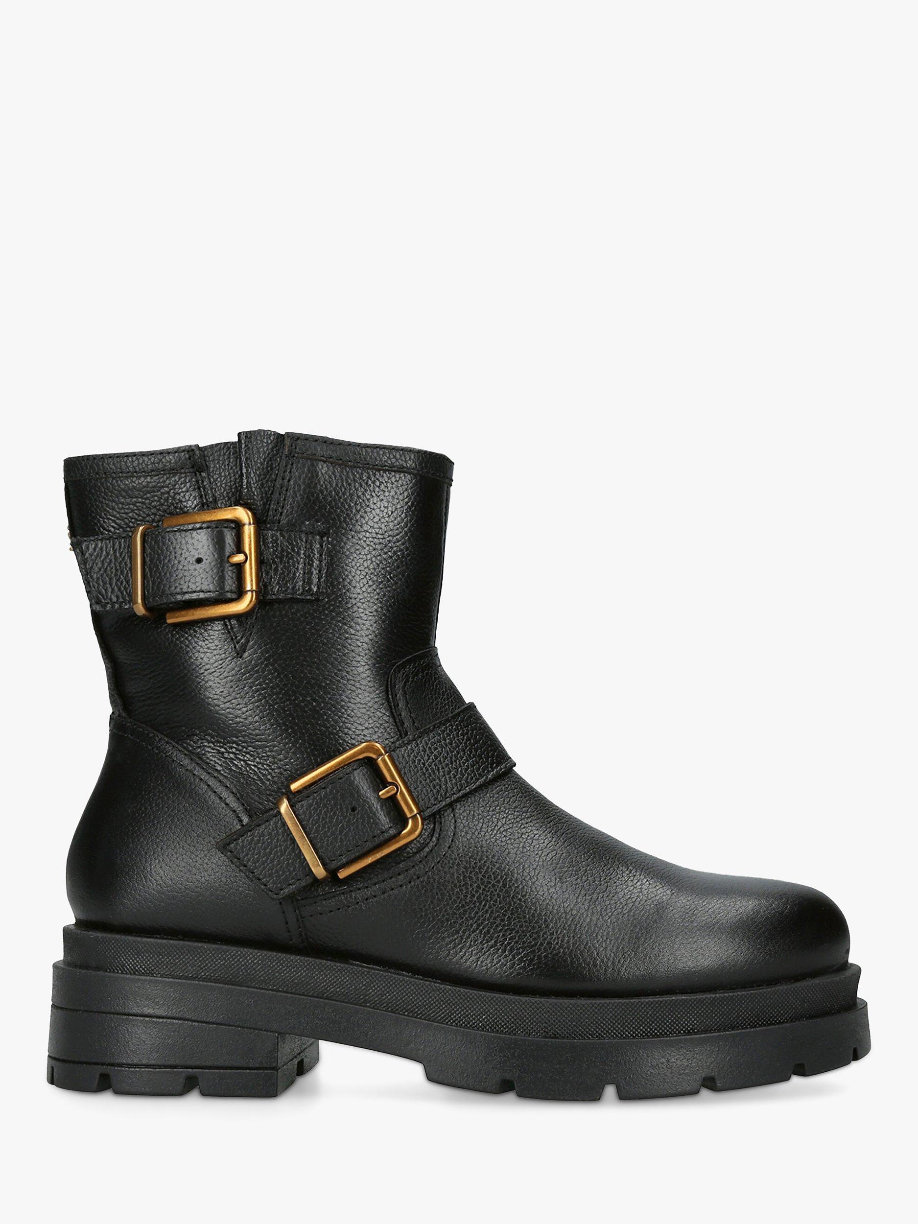 KG Kurt Geiger Brixton Leather Biker Boots Black