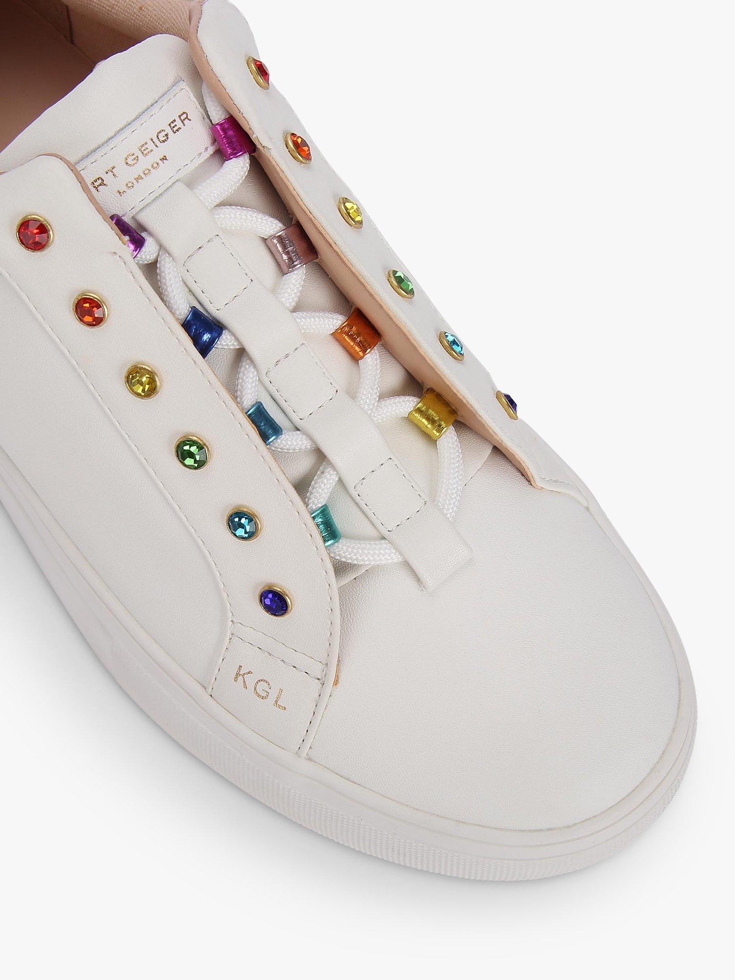 KG Kurt Geiger Lliviah Leather Trainers White Multi