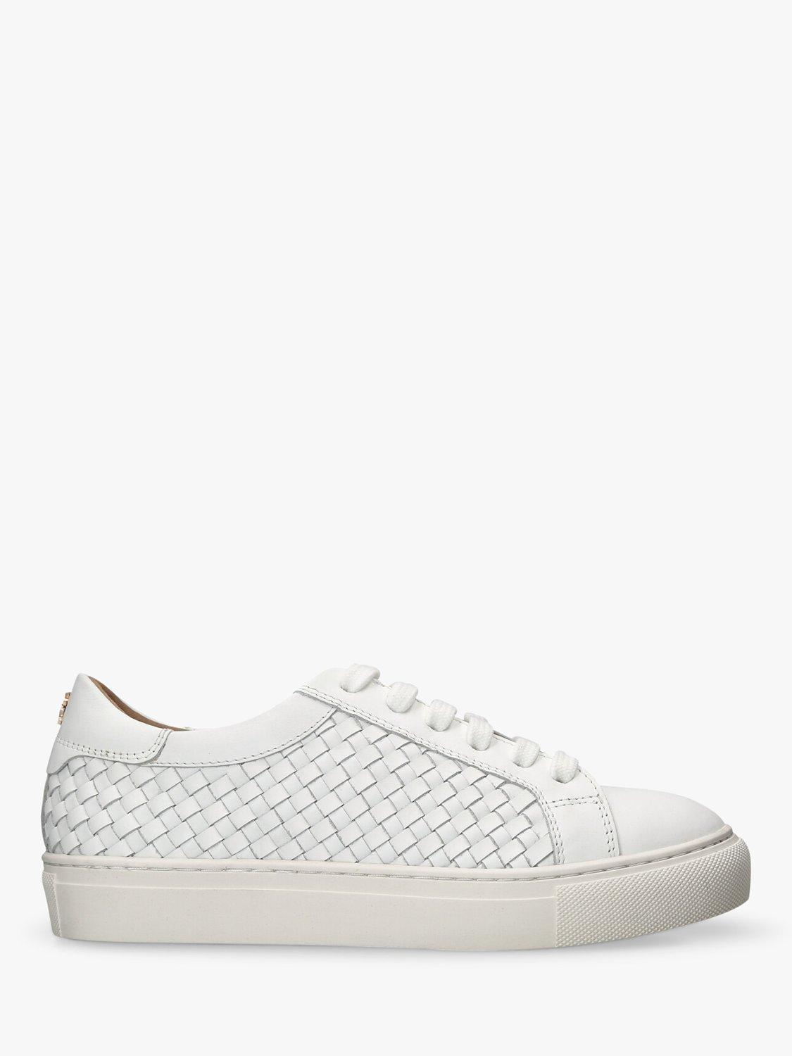 KG Kurt Geiger Dulwich Leather Weave Trainers, White, 3