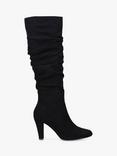 Carvela Tampa Ruched Suede Knee Boots, Black