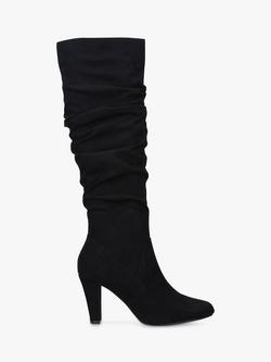 Carvela Tampa Ruched Suede Knee Boots, Black, Black