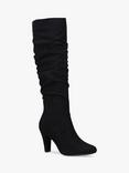 Carvela Tampa Ruched Suede Knee Boots, Black