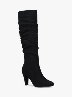 Carvela Tampa Ruched Suede Knee Boots, Black - view 2, Black