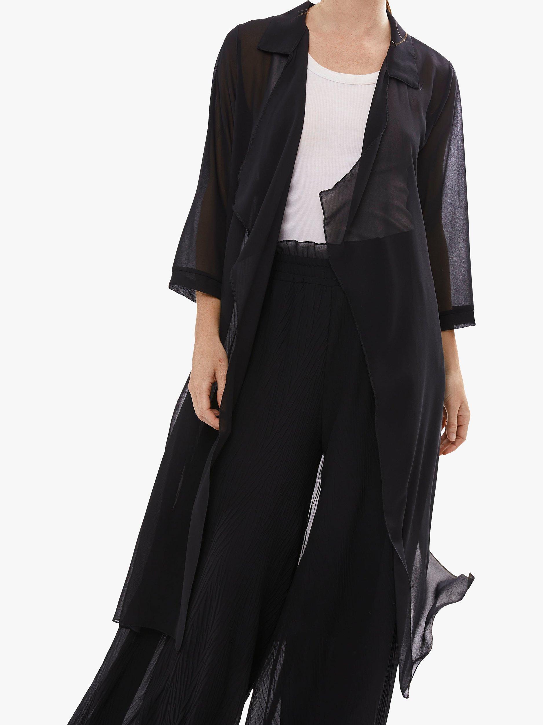 James Lakeland Pleated Back Long Cardigan, Black