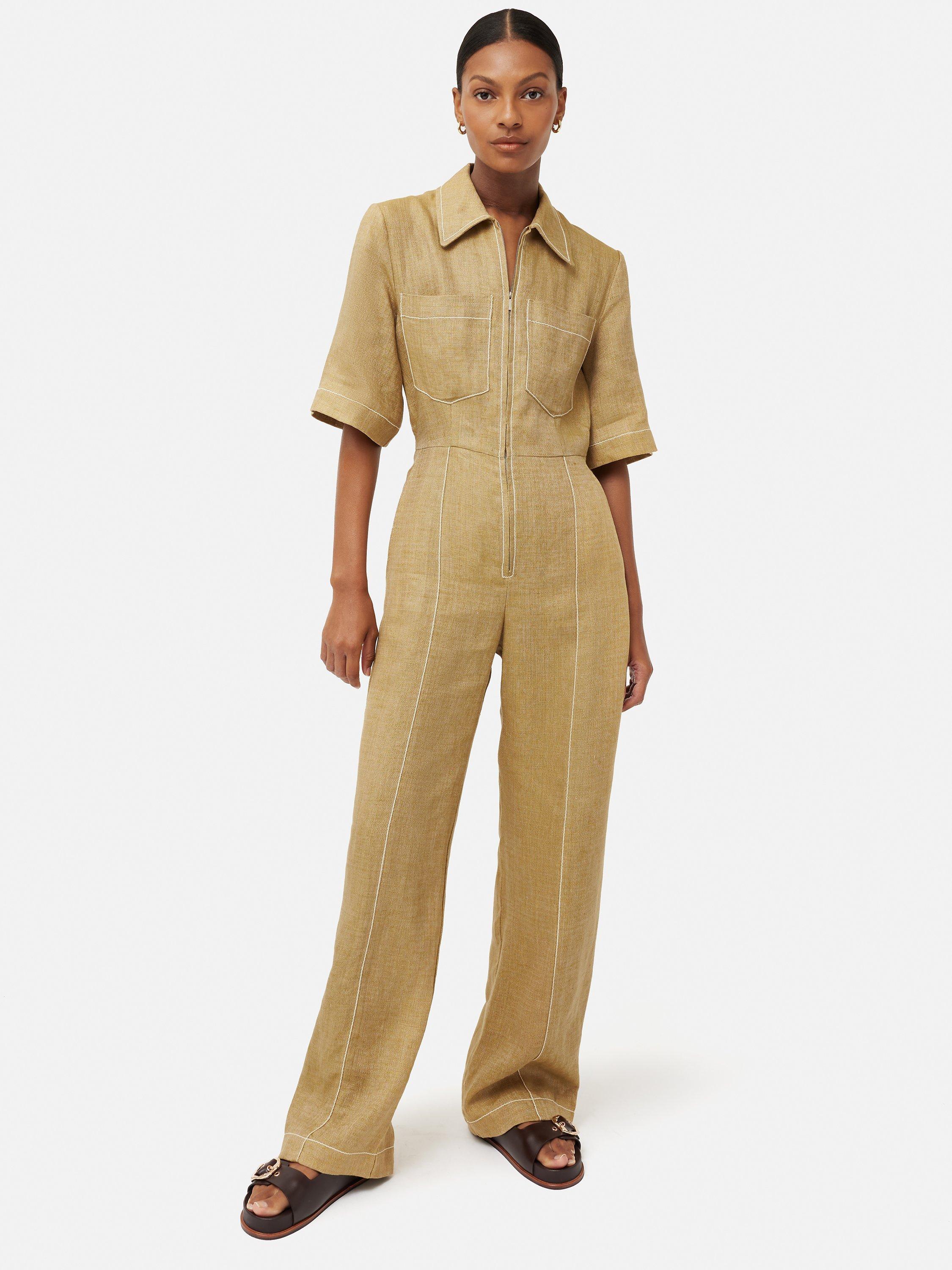 Jigsaw Linen Wide Leg Boilersuit
