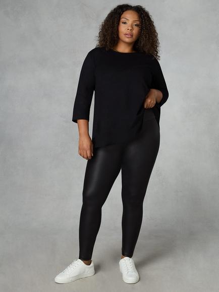 Live Unlimited Curve Faux Leather Leggings, Black, Black