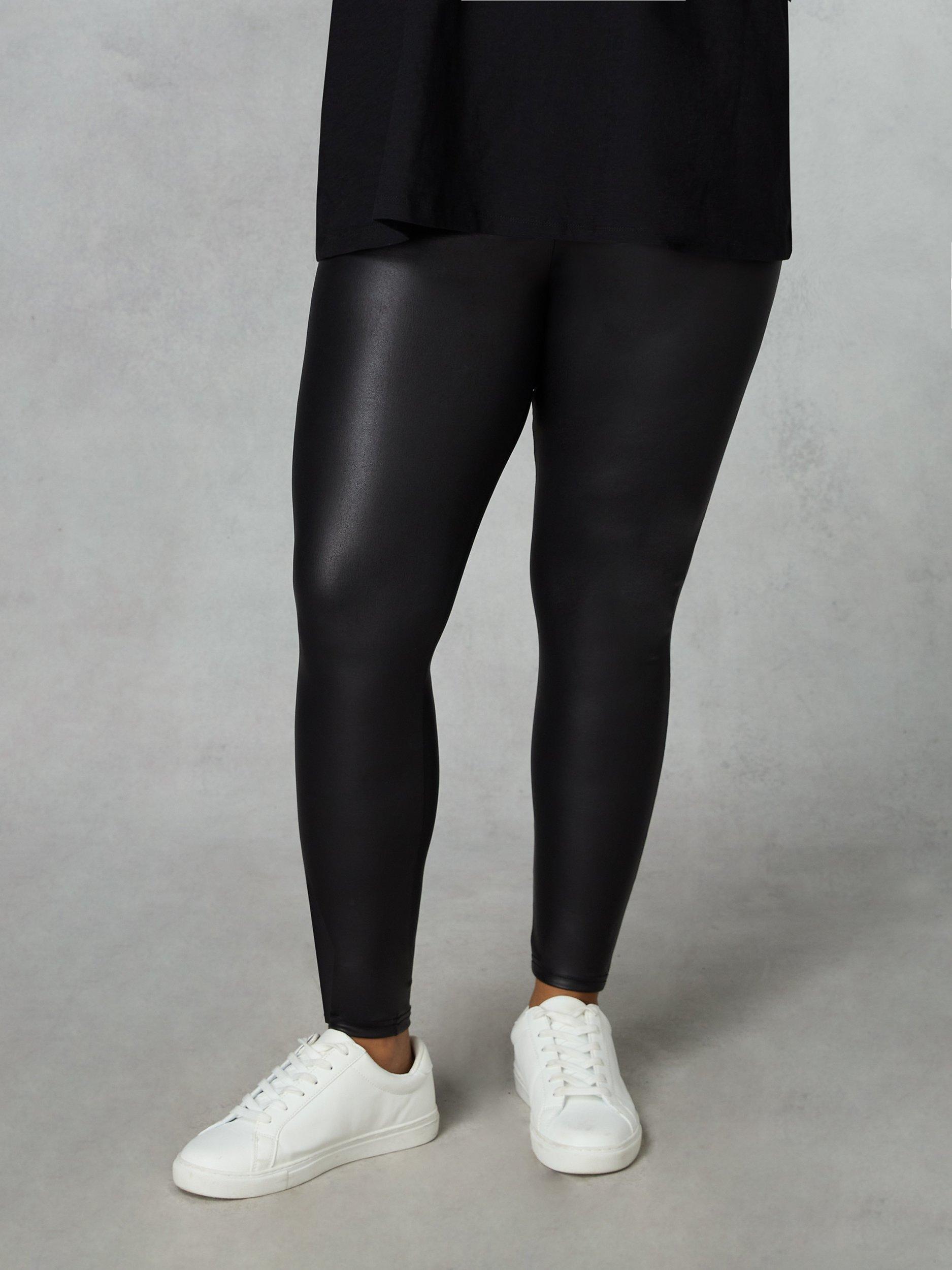 Product image 2 of 5, which shows Live Unlimited Curve Faux Leather Leggings, Black, 14