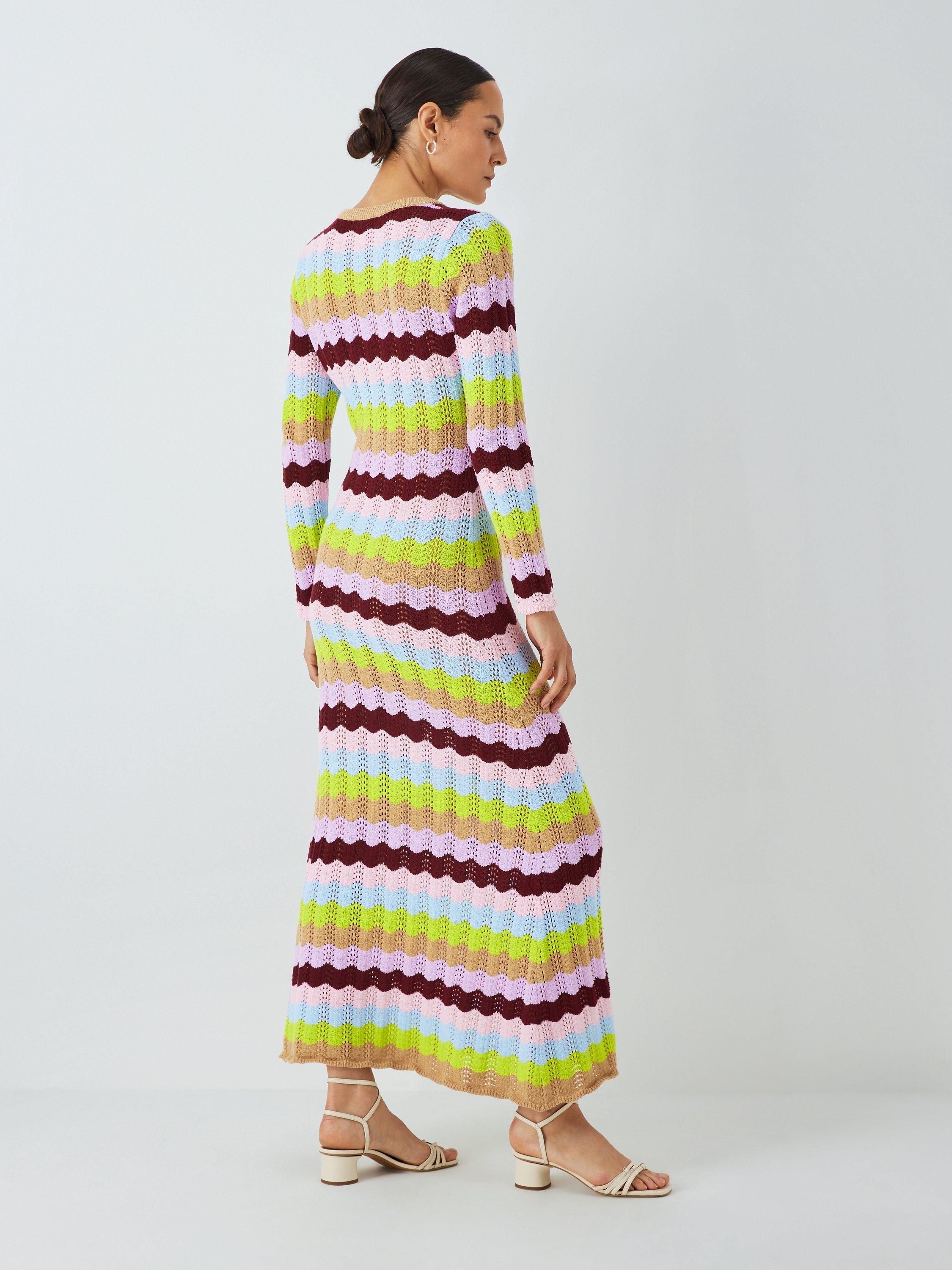 Olivia Rubin Mirabel Wiggle Stripe Knit Maxi Dress, Multi