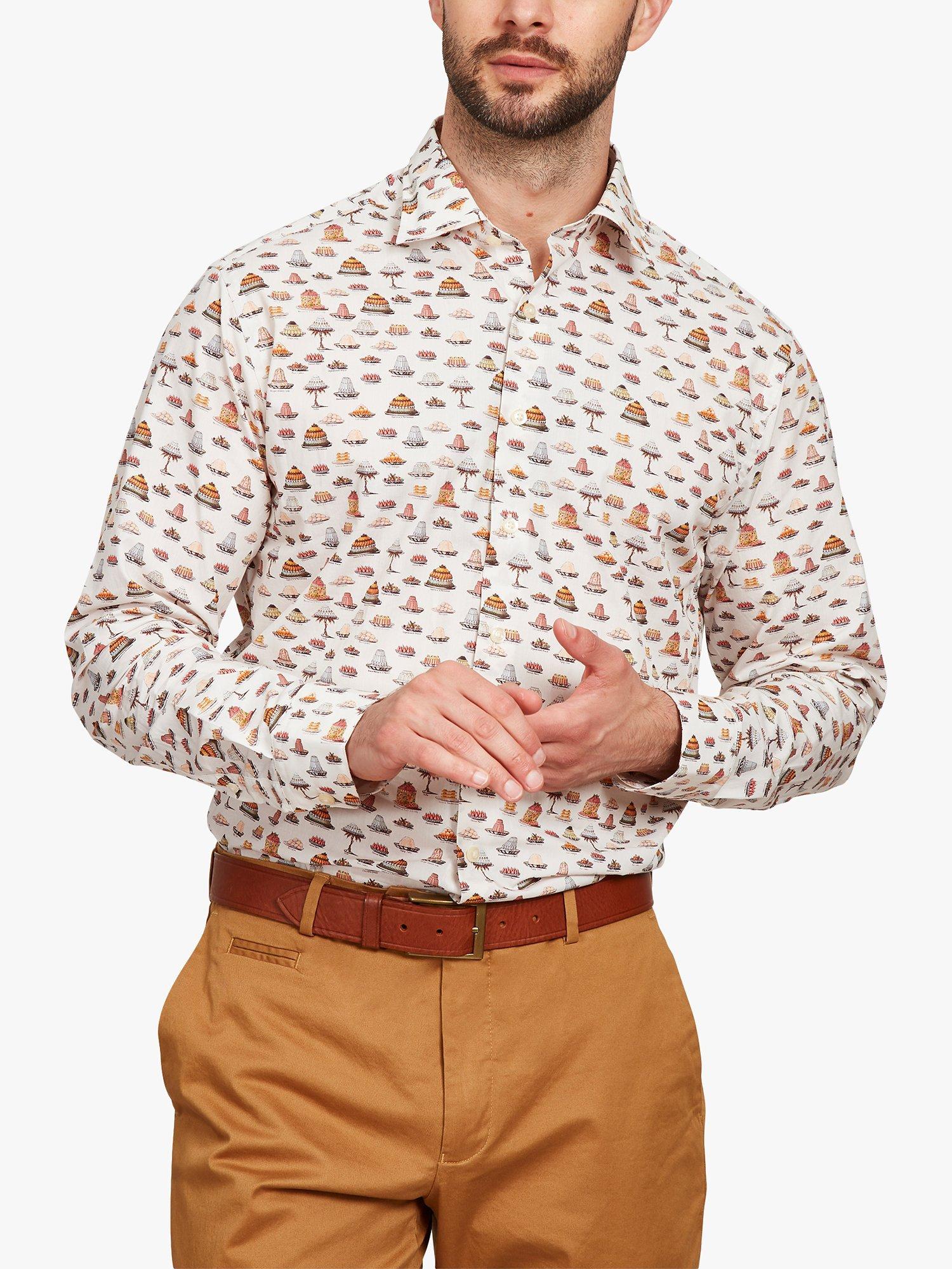 Simon Carter Vintage Cake Print Cotton Shirt, White/Multi