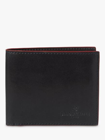 Simon Carter Edge Leather Wallet, Navy/Red